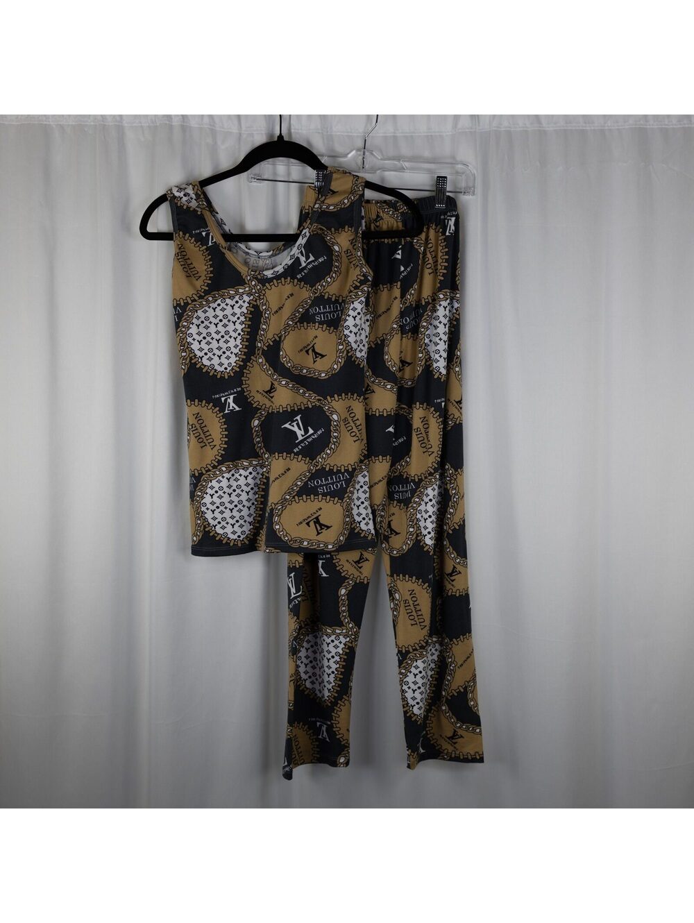 Grey Monogram Print Two-Piece Set